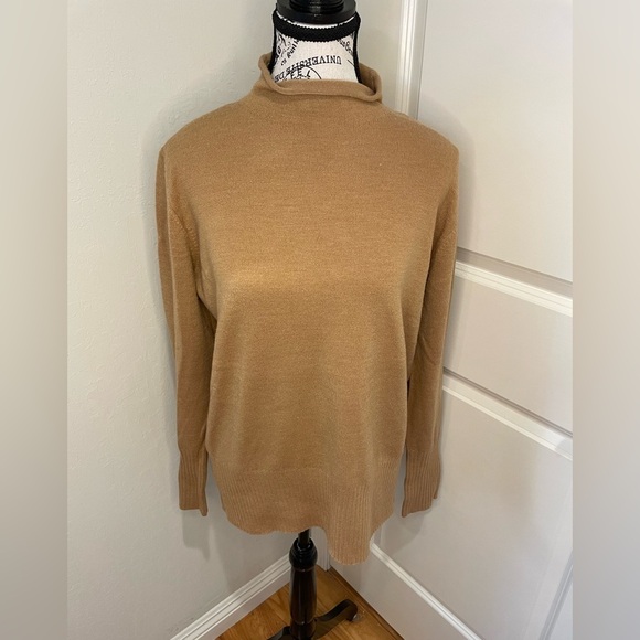 French Connection Size XL Roll Neck Cozy Gold beige Color - Picture 1 of 9